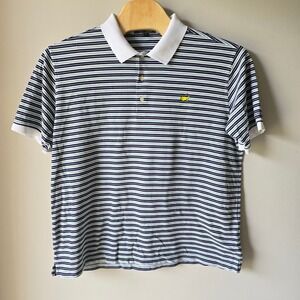 Masters Collection Mens XXL Polo Shirt Pima Cotton Striped Golf Top Navy Green